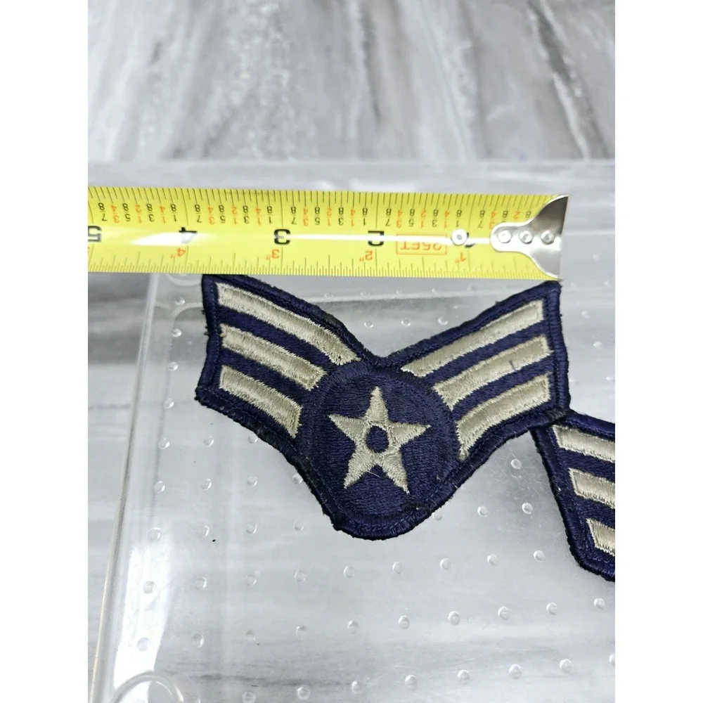 USAF Senior Airman E-4 Rank Chevron‎ Insignia U.S. Air Force Patch + Ribbon Pins